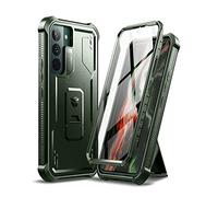 Dexnor Funda Compatible con Samsung Galaxy S22 5G con Protector de Pantalla Integrado de Grado Militar 360 de Cuerpo Completo a Prueba de Golpes con Soporte, Color Verde Militar