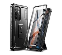 Dexnor - Funda Compatible con Samsung Galaxy S22 Ultra 5G con Protector de Pantalla Integrado de Grado Militar 360 de Cuerpo Completo a Prueba de Golpes con Soporte