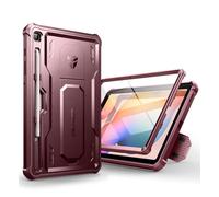 Dexnor Funda Compatible con Samsung Galaxy Tab S6 Lite [Protector de Pantalla Incorporado y Soporte], Cubierta Protectora antisísmica de Grado Militar Pesado para Samsung Tab S6 Lite - Mágico Rojo