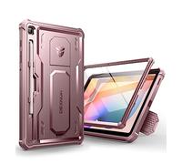 Dexnor Funda Compatible con Samsung Galaxy Tab S6 Lite [Protector de Pantalla Incorporado y Soporte], Cubierta Protectora antisísmica de Grado Militar Pesado para Samsung Tab S6 Lite - Polvo Peonía