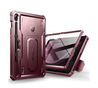 Dexnor Funda Compatible con Samsung Galaxy Tab S9 FE [Protector de Pantalla Incorporado y Soporte], Cubierta Protectora antisísmica de Grado Militar Pesado para Samsung Tab S9 FE - Mágico Rojo