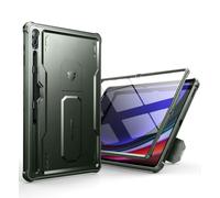 Dexnor Funda Compatible con Samsung Galaxy Tab S9 Ultra/S8 Ultra [Protector de Pantalla Incorporado y Soporte], Cubierta Protectora antisísmica de Grado Militar Pesado - Militar Verde