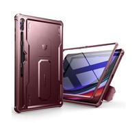 Dexnor Funda Compatible con Samsung Galaxy Tab S9 Ultra/S8 Ultra [Protector de Pantalla Incorporado y Soporte], Cubierta Protectora antisísmica de Grado Militar Pesado - Mágico Rojo