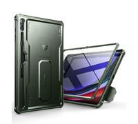 Dexnor Funda Compatible con Samsung Galaxy Tab S9 Ultra/S8 Ultra [Protector de Pantalla Incorporado y Soporte], Cubierta Protectora antisísmica de Grado Militar Pesado - Militar Verde
