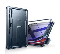 Dexnor Funda Compatible con Samsung Galaxy Tab S9 Ultra/S8 Ultra [Protector de Pantalla Incorporado y Soporte], Cubierta Protectora antisísmica de Grado Militar Pesado - Azul Marino