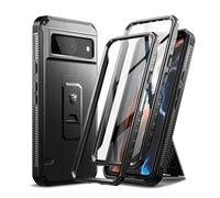 Dexnor Funda de Cuerpo Completo para Google Pixel 8【Marco Frontal Doble y Soporte】, Tecnología de Amortiguador, Protección contra Caídas, Resistente a los Golpes - Negro