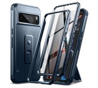 Dexnor Funda de Cuerpo Completo para Google Pixel 8 Pro【Marco Frontal Doble y Soporte】, Tecnología de Amortiguador, Protección contra Caídas, Resistente a los Golpes - Azul Naval