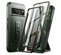 Dexnor Funda de Cuerpo Completo para Google Pixel 8 Pro【Marco Frontal Doble y Soporte】, Tecnología de Amortiguador, Protección contra Caídas, Resistente a los Golpes - Verde Militar