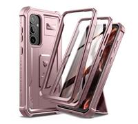 Dexnor Funda de Cuerpo Completo para Samsung Galaxy S23 FE【Marco Frontal Doble y Soporte】, Tecnología de Amortiguador, Protección contra Caídas, Resistente a los Golpes - Rosa
