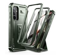 Dexnor Funda de Cuerpo Completo para Samsung Galaxy S23 FE【Marco Frontal Doble y Soporte】, Tecnología de Amortiguador, Protección contra Caídas, Resistente a los Golpes - Militar Verde