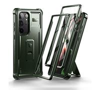 Dexnor Funda de cuerpo completo para Samsung Galaxy S23 Ultra【Marco frontal doble y soporte】, tecnología de amortiguador, protección contra caídas, funda resistente a los golpes, color Verde