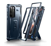 Dexnor Funda de cuerpo completo para Samsung Galaxy S23 Ultra【Marco frontal doble y soporte】, tecnología de amortiguador, protección contra caídas, funda resistente a los golpes, color Azul
