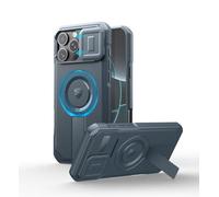 Dexnor Funda Magnética Compatible con iPhone 16 Pro MAX con Tapa Deslizante de Cámara & Soporte Ajustable, Carcasa Fuerte Parachoques - Azul Marino