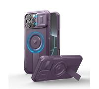 Dexnor Funda Magnética Compatible con iPhone 16 Pro MAX con Tapa Deslizante de Cámara & Soporte Ajustable, Carcasa Fuerte Parachoques - Púrpura Fantasma