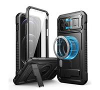 Dexnor Funda Magnético para iPhone 12 Pro MAX,【360 ° protección de Todo el Cuerpo con Soporte】 Carcasa 12 Pro MAX - Negro