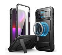Dexnor Funda Magnético para iPhone 13 Pro MAX,【360 ° protección de Todo el Cuerpo con Soporte】 Carcasa 12 Pro MAX - Negro