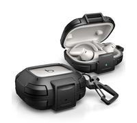 Dexnor Funda para Beats Powerbeats Pro 2 con Cierre a Prueba de Caídas, Fundas Protectoras Resistentes a Los Golpes con Carabina, Llavero y Kit de Limpieza para Powerbeats Pro 2 (2025) - Negro
