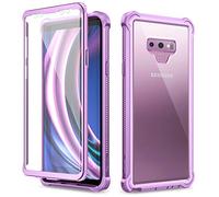 Dexnor Funda para Galaxy Note 9 con Protector de Pantalla Transparente de Grado Militar Resistente 360 Cuerpo Completo Protector a Prueba de Golpes Cubierta Trasera Dura Funda Parachoques - Morado