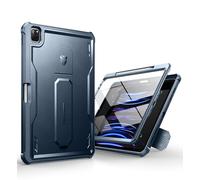 Dexnor Funda para iPad Pro 12.9 Pulgadas 4/5/6 Generacion(2020/2021/2022) Case, 360°Cubierta Protectora de Todo el Cuerpo Carcasa del Parachoques con Protector de Pantalla Incorporado - Azul Marino