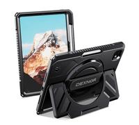 Dexnor Funda para iPad Pro de 11 pulgadas 2024 (M4) con protector de pantalla y soporte para bolígrafo [correa de mano giratoria de 360 grados y soporte], funda resistente a prueba de golpes para iPad