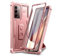 Dexnor - Funda para Samsung Galaxy Note 20 Ultra 5G, con protector de pantalla y soporte integrados, protección antigolpes de grado militar (oro rosa) nuevo