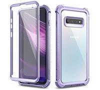 Dexnor Funda para Samsung Galaxy S10, Carcasa Protección Transparente con Parachoques De Silicona De 360 Grados [A Prueba De Golpes] [Ligero] con Protector De Pantalla Incorporado - Púrpura