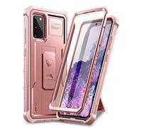 Dexnor Funda para Samsung Galaxy S20+ Plus 5G, [protector de pantalla integrado y soporte] Protección de grado militar resistente a prueba de golpes para Samsung Galaxy S20 Plus 5G, color oro rosa