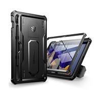 Dexnor Funda para Samsung Galaxy Tab S7/S8 [Protector de Pantalla Incorporado y Soporte], Cubierta Protectora antisísmica de Grado Militar Pesado para Samsung Galaxy Tab S7/S8 - Negro