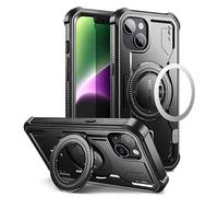 Dexnor Funda Soporte Magnético para iPhone 13/14 - 【Compatible con MagSafe】【360 ° protección de Todo el Cuerpo 】【con Soporte】 Carcasa 13/14 (6,1'') - Negro