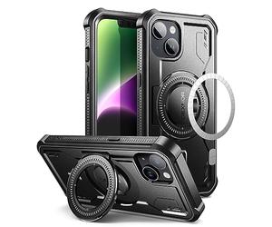 Dexnor Funda Soporte Magnético para iPhone 13/14 - 【Compatible con MagSafe】【360 ° protección de Todo el Cuerpo 】【con Soporte】 Carcasa 13/14 (6,1'') - Negro