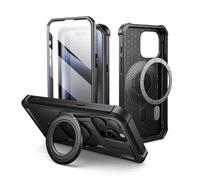 Dexnor Funda Soporte Magnético para iPhone 15 Pro MAX - 【Compatible con MagSafe】【360 ° protección de Todo el Cuerpo 】【con Soporte】 Carcasa 15 Pro MAX - Negro