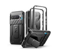 Dexnor para Funda Google Pixel 9 Pro, con Tapa Protectora Deslizante de Cámara & Protector de Pantalla & Stent, Reforzada Antisísmica Cubierta Protectora Carcasa Case - Negro