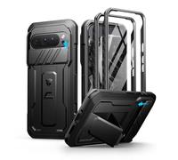 Dexnor para Funda Google Pixel 9 Pro XL, con Tapa Protectora Deslizante de Cámara & Protector de Pantalla & Stent, Reforzada Antisísmica Cubierta Protectora Carcasa Case - Negro