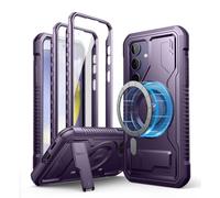 Dexnor para Funda Samsung Galaxy S24, Compatible con MagSafe [Marco Frontal Doble y Soporte], Reforzada Antisísmica Cubierta Protectora Carcasa Case - Púrpura Fantasma