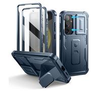 Dexnor para Funda Samsung Galaxy S24 Plus,con Tapa Protectora Deslizante de Cámara & Protector de Pantalla & Stent, Reforzada Antisísmica Cubierta Protectora Carcasa Case - Azul Marino