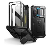 Dexnor para Funda Samsung Galaxy S24 Plus,con Tapa Protectora Deslizante de Cámara & Protector de Pantalla & Stent, Reforzada Antisísmica Cubierta Protectora Carcasa Case - Negro