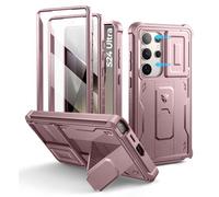 Dexnor para Funda Samsung Galaxy S24 Ultra,con Tapa Protectora Deslizante de Cámara & Protector de Pantalla & Stent, Reforzada Antisísmica Cubierta Protectora Carcasa Case - Polvo Peonía