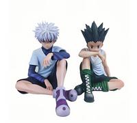 DEXSHUN 2 figuras de anime Killua Zoldyck Figura de acción GON Freecss Figura Sentada Modelo Estatua Escultura de PVC Decoración Coleccionable Regalo para fans del anime, 12 cm
