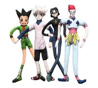 DEXSHUN 4 piezas Killua/Gon/Hisoka/Shizuku Anime Plush Figuras Suave Relleno Cojín se puede torcer a voluntad Decoración de sofá para el hogar Divertido 28 cm