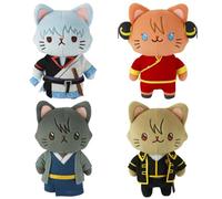 DEXSHUN 4PCS Anime Felpa Figuras Sakata Gintoki/Kagura Figura Schoolbag Colgante Lindo Llavero de Dibujos Animados Peluche para Sofá Dormitorio Decoración Hogar Coleccionables Regalos 15 cm