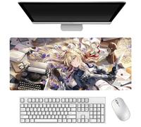 DEXSHUN Violet Evergarden Alfombrilla de ratón grande de anime de 900 x 400 mm, violeta Evergarden, alfombrilla para teclado, alfombrilla de escritorio, accesorios de anime, base de goma