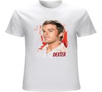 Dexter Blood Splatter TV Merch Serial Killer Unisex Tees Men's T Shirt White 3XL
