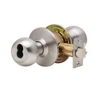 Dexter Commercial Hardware C2000-ENTR-B-630-SFIC Grade2 - Cerrojo cilíndrico con pomo de bola, cromo satinado, 2 3/4"