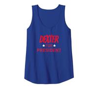 Dexter For President Camiseta sin Mangas, Mujer, Azul Real, L