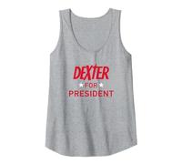 Dexter For President Camiseta sin Mangas, Mujer, Gris Jaspeado, XXL