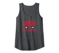 Dexter For President Camiseta sin Mangas, Mujer, Jaspeado Oscuro, XL