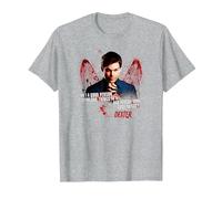 Dexter Good or Bad Camiseta, Hombre, Gris Jaspeado, S