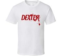 Dexter Logo tee Cool TV Show Series Fan T Shirt White(Medium)
