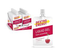 Dextro Energy Gel líquido cereza + cafeína - 18 x 60 ml (paquete de 18) - Gel deportivo y carbohidratos de rápida absorción para deportes de resistencia