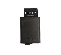 Dexua Istanbul RFID - Tarjetero minimalista con protección RFID: delgado, unisex, funda de aluminio desplegable para tarjetas, cartera de cuero Alcantare para monedas y dinero en efectivo para hombres
